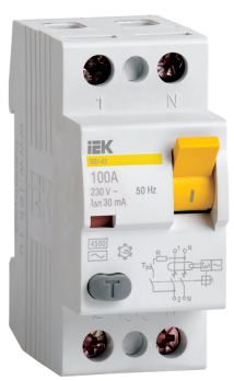 IEK Выключатель дифференциального тока ВД1-63 (УЗО) 2п 25А 30 мА тип АС
