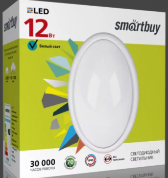 Smartbuy Светодиодн. светильник накладной 12Вт 4000К IP65 овал 146083