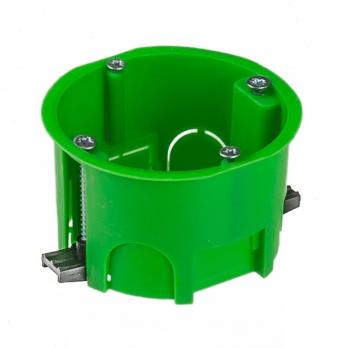 HEGEL Коробка установочная 68 х 45 мм пластиковые лапки ГИПРОК, зеленая